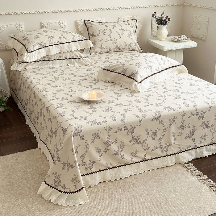 91家纺网 家纺一手货源 找家纺 乐朵家居 2026新款棉麻老粗布三件套 曼语