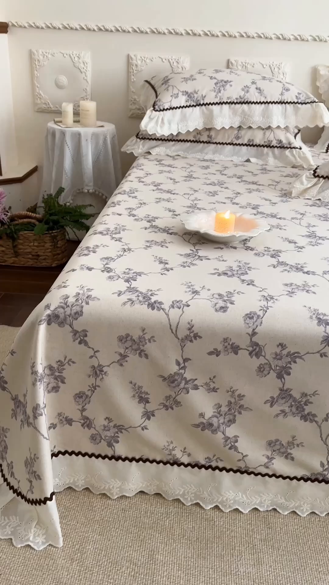 91家纺网 家纺一手货源 找家纺 乐朵家居 2026新款棉麻老粗布三件套 曼语