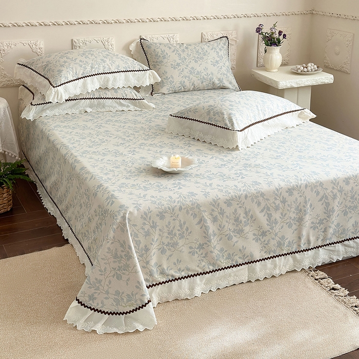 91家纺网 家纺一手货源 找家纺 乐朵家居 2026新款棉麻老粗布三件套 沐霏