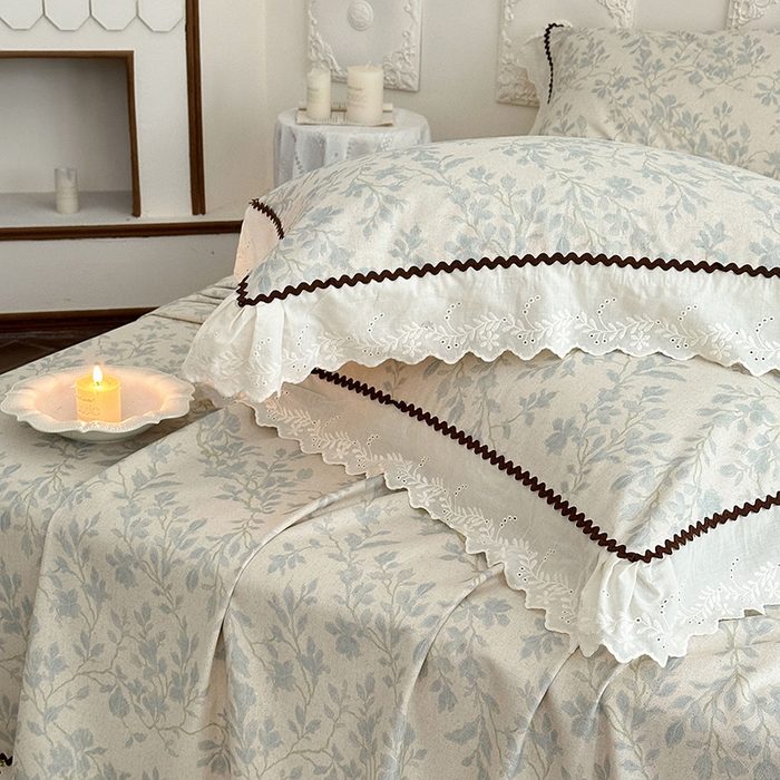 91家纺网 家纺一手货源 找家纺 乐朵家居 2026新款棉麻老粗布三件套 沐霏