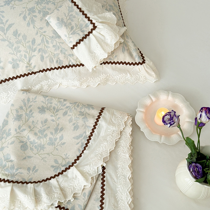 91家纺网 家纺一手货源 找家纺 乐朵家居 2026新款棉麻老粗布三件套 沐霏