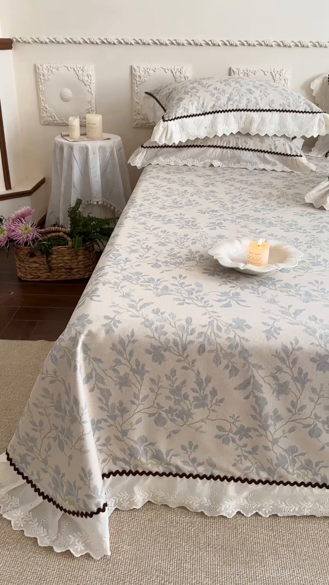 91家纺网 家纺一手货源 找家纺 乐朵家居 2026新款棉麻老粗布三件套 沐霏