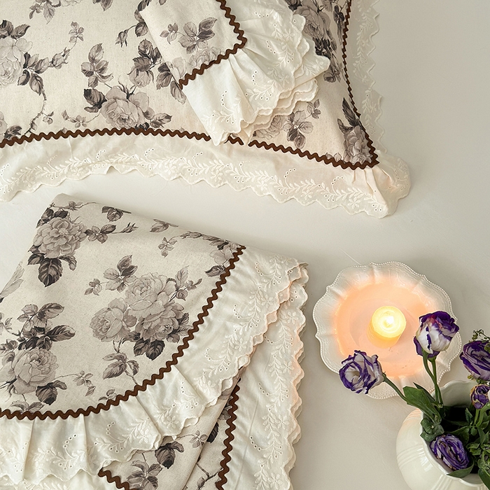 91家纺网 家纺一手货源 找家纺 乐朵家居 2026新款棉麻老粗布三件套 素暖