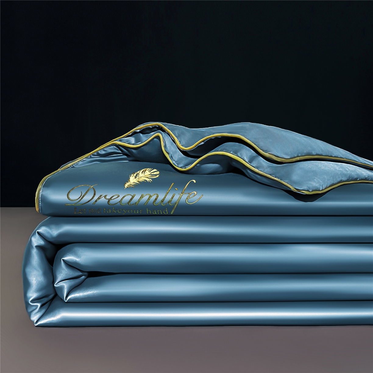 91家纺网 家纺一手货源 找家纺 鑫佰利 2026新款水洗冰丝刺绣夏被夏凉被空调被 宾利蓝