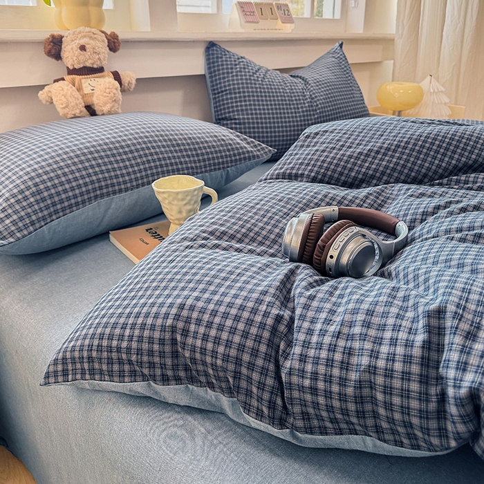 91家纺网 家纺一手货源 找家纺 （总）梦依依 2026新款全棉色织水洗棉拉链款单品被套,巴赫兰,琥珀红,琥珀灰,浣花粉,蓝细条,蓝小格,玛丽兰,玛丽绿,木槿黑,木槿咖,柠檬卡其,晚晴红,云岫兰咖,云岫绿咖,组合