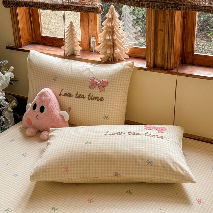 91家纺网 家纺一手货源 找家纺 （总）布柔 2026春夏新款13070纯棉全棉印花绣花床笠三件套四件套