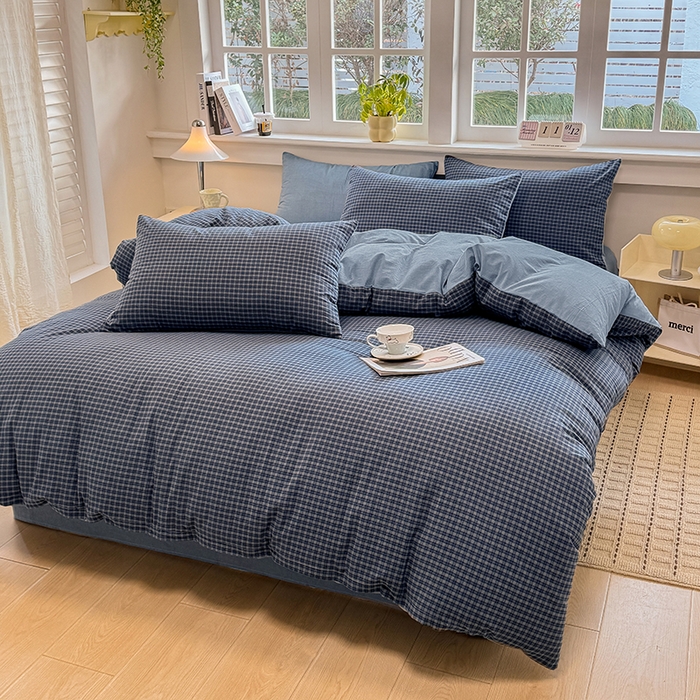 91家纺网 家纺一手货源 找家纺 （总）梦依依 2026新款全棉色织水洗棉拉链款单品被套