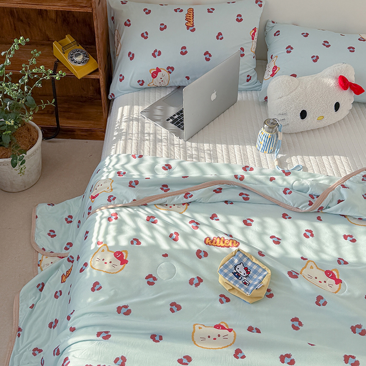 91家纺网 家纺一手货源 找家纺 （总）桃子家居 2026新款A类卡通小清新印花高品质牛奶丝软糯针织棉包边夏被系列