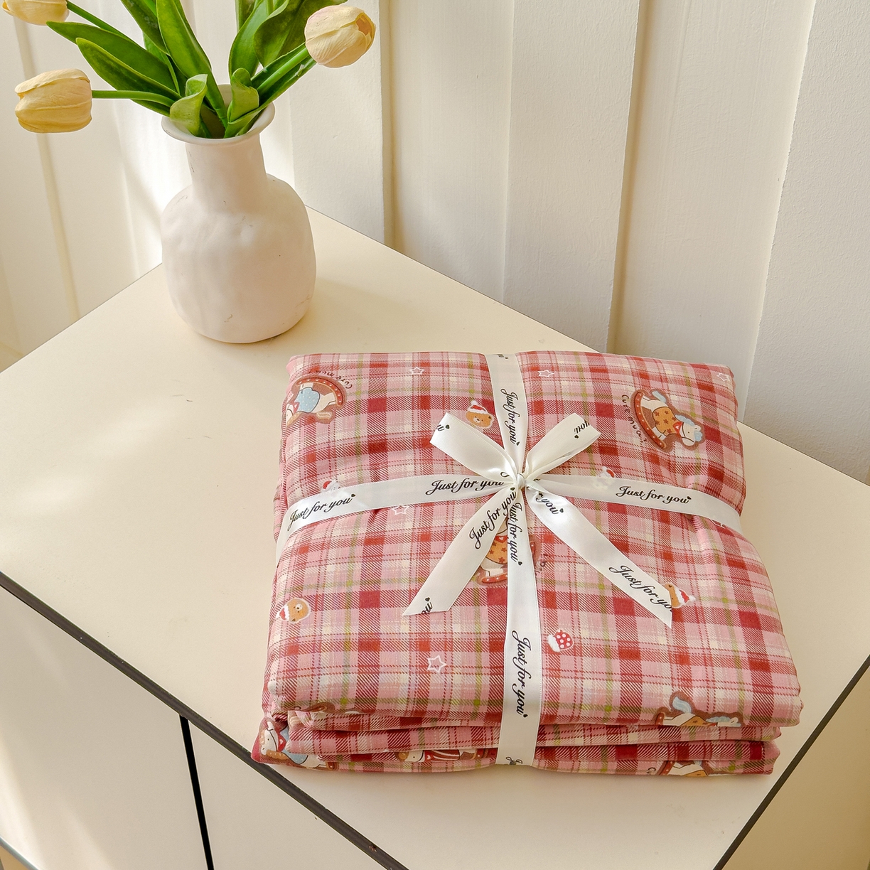 91家纺网 家纺一手货源 找家纺 感遇家纺 2026春夏新款双层纱全棉纯棉系列四件套-第一批 童梦木马