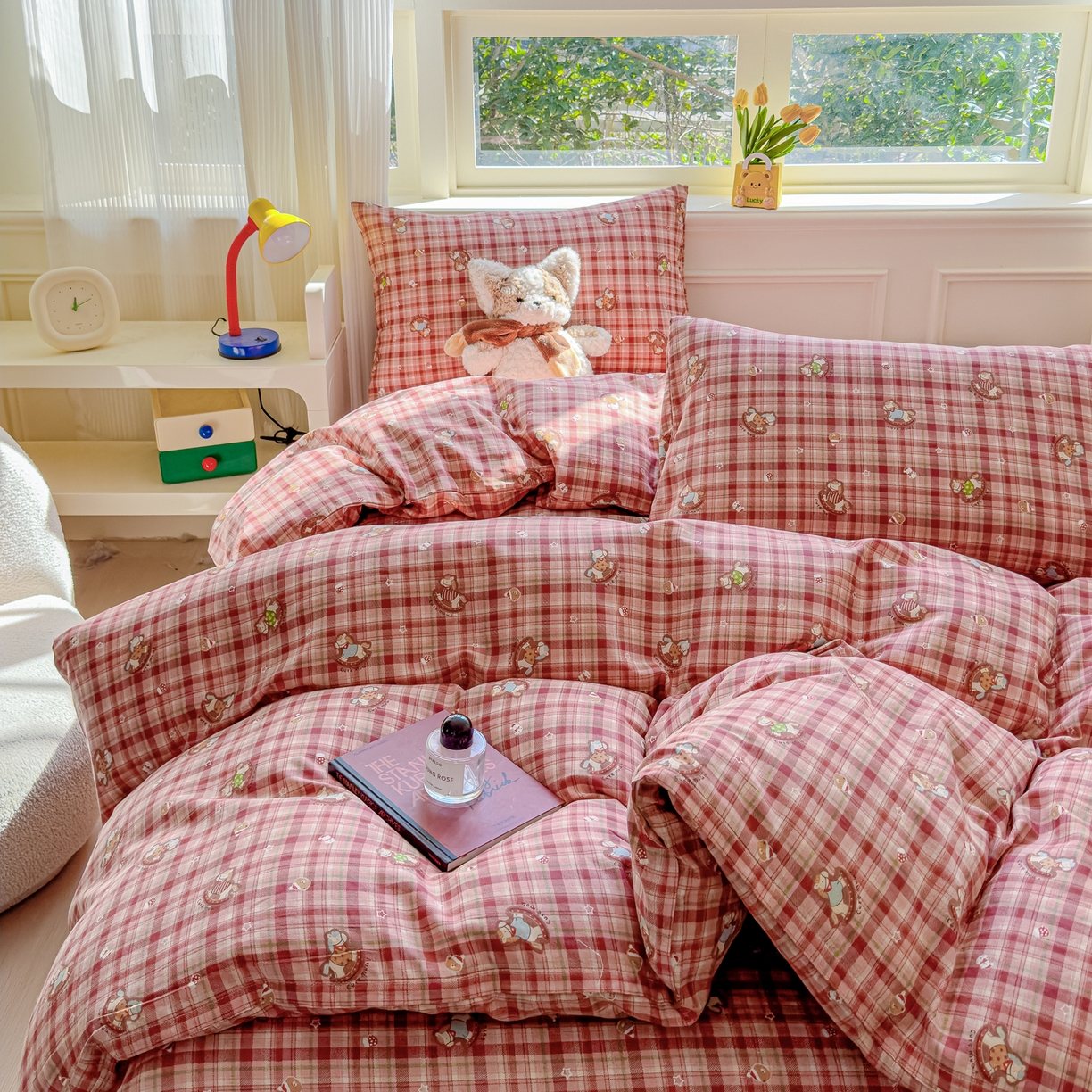 91家纺网 家纺一手货源 找家纺 感遇家纺 2026春夏新款双层纱全棉纯棉系列四件套-第一批 童梦木马