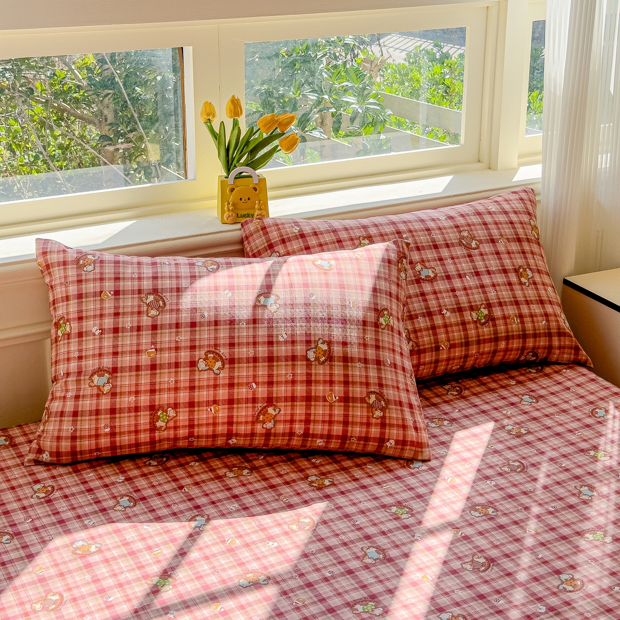 91家纺网 家纺一手货源 找家纺 感遇家纺 2026春夏新款双层纱全棉纯棉系列四件套-第一批 童梦木马