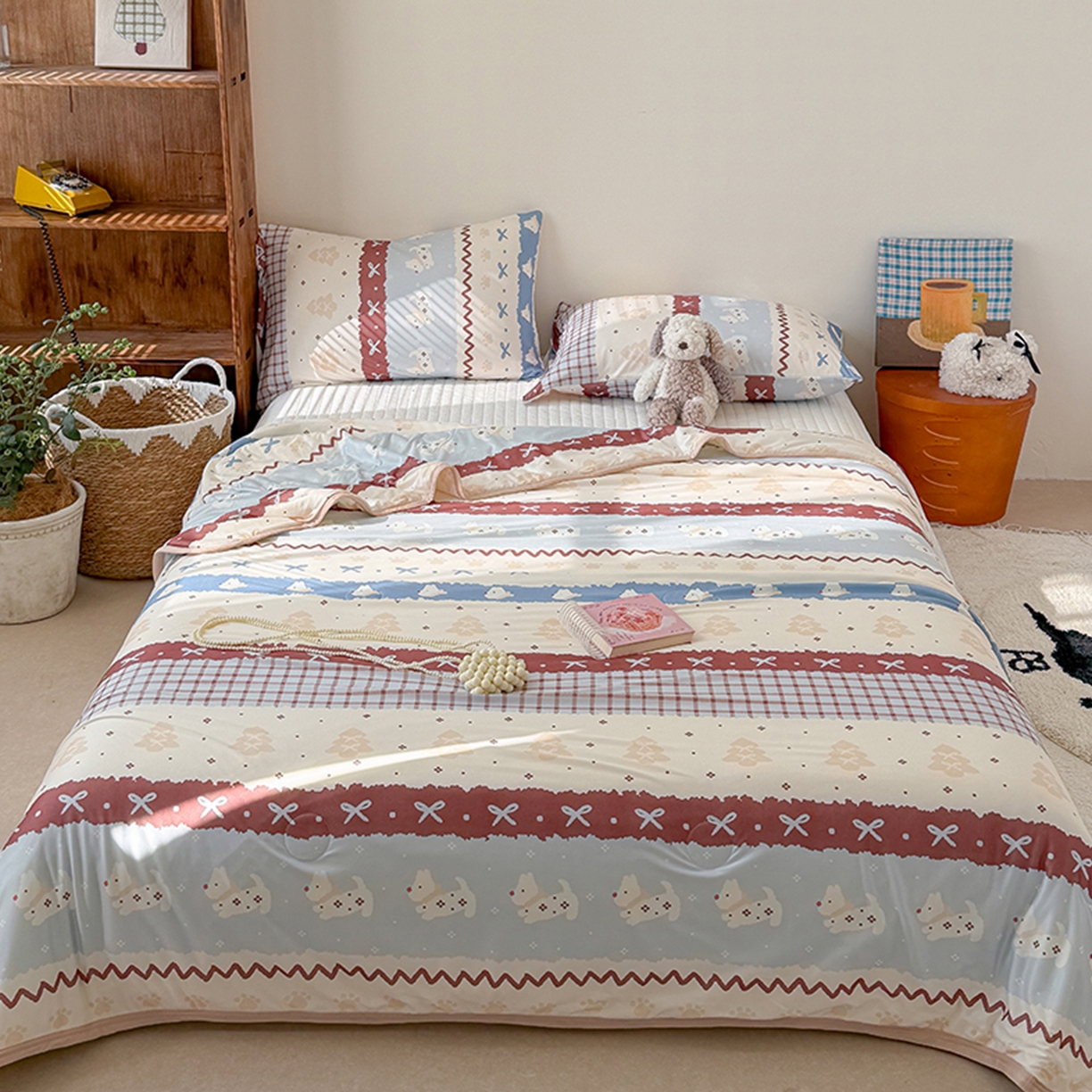 91家纺网 家纺一手货源 找家纺 （总）桃子家居 2026新款A类卡通小清新印花高品质牛奶丝软糯针织棉包边夏被系列