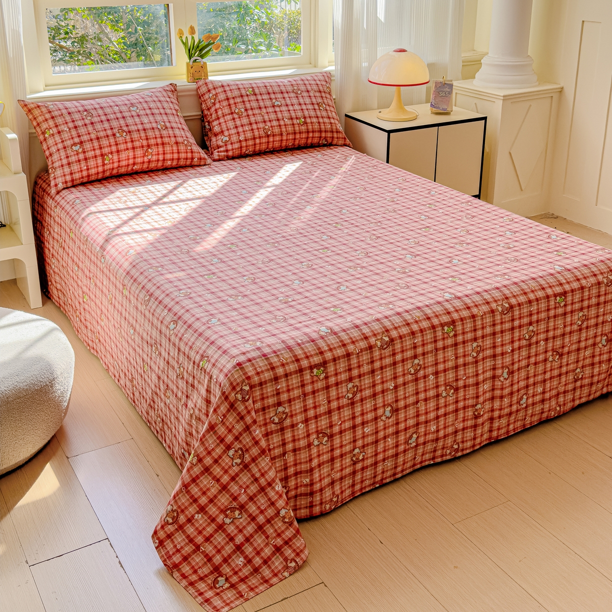 91家纺网 家纺一手货源 找家纺 感遇家纺 2026春夏新款双层纱全棉纯棉系列四件套-第一批 童梦木马