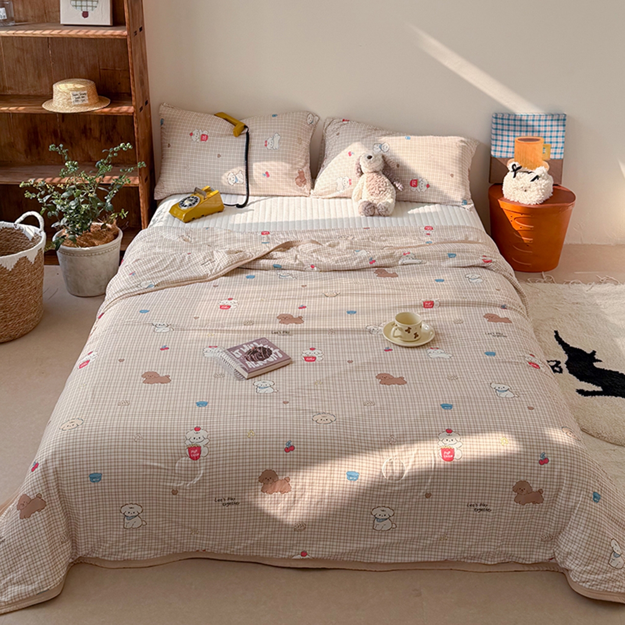 91家纺网 家纺一手货源 找家纺 （总）桃子家居 2026新款A类卡通小清新印花高品质牛奶丝软糯针织棉包边夏被系列