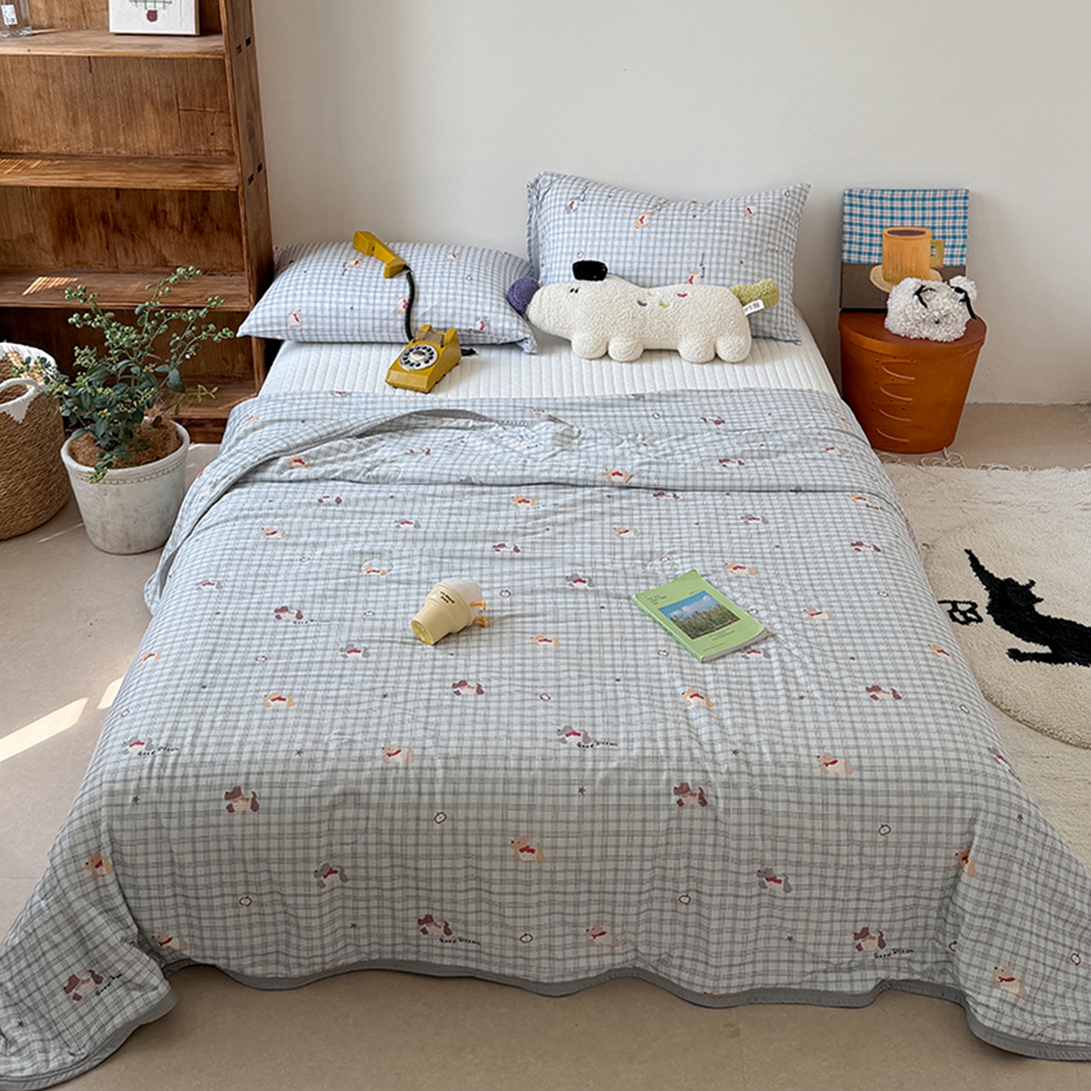 91家纺网 家纺一手货源 找家纺 （总）桃子家居 2026新款A类卡通小清新印花高品质牛奶丝软糯针织棉包边夏被系列