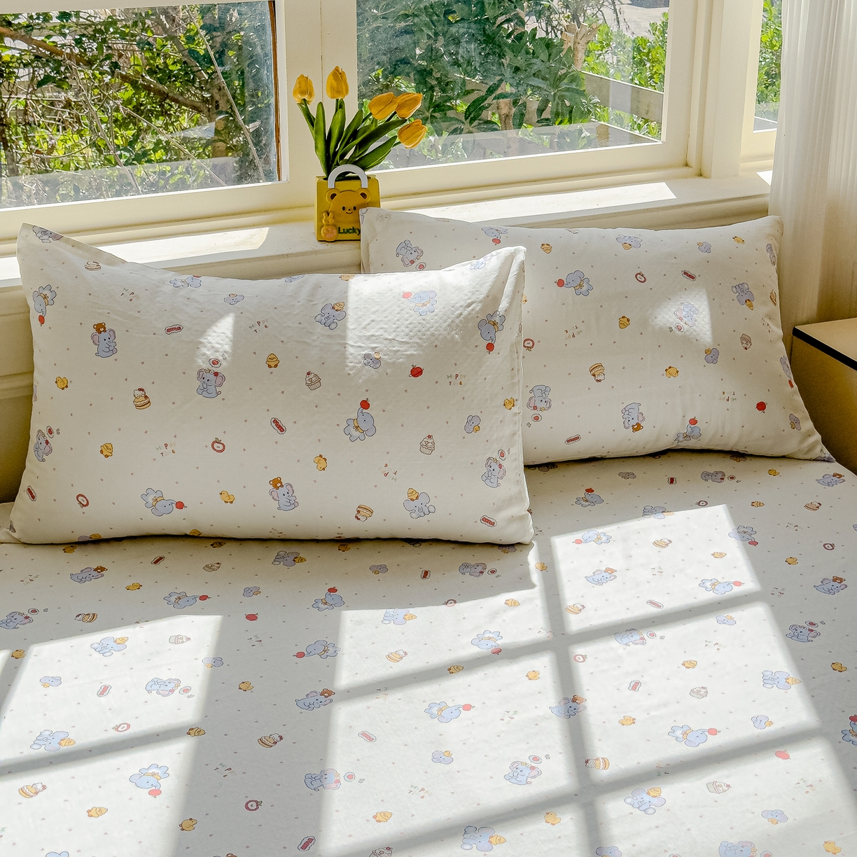 91家纺网 家纺一手货源 找家纺 感遇家纺 2026春夏新款双层纱全棉纯棉系列四件套-第一批 小鸭象