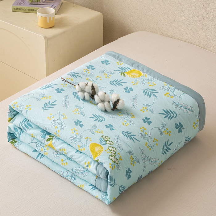 91家纺网 家纺一手货源 找家纺 爱屋及屋 2026新款水洗棉印花夏被夏凉被被子被芯 落落繁花