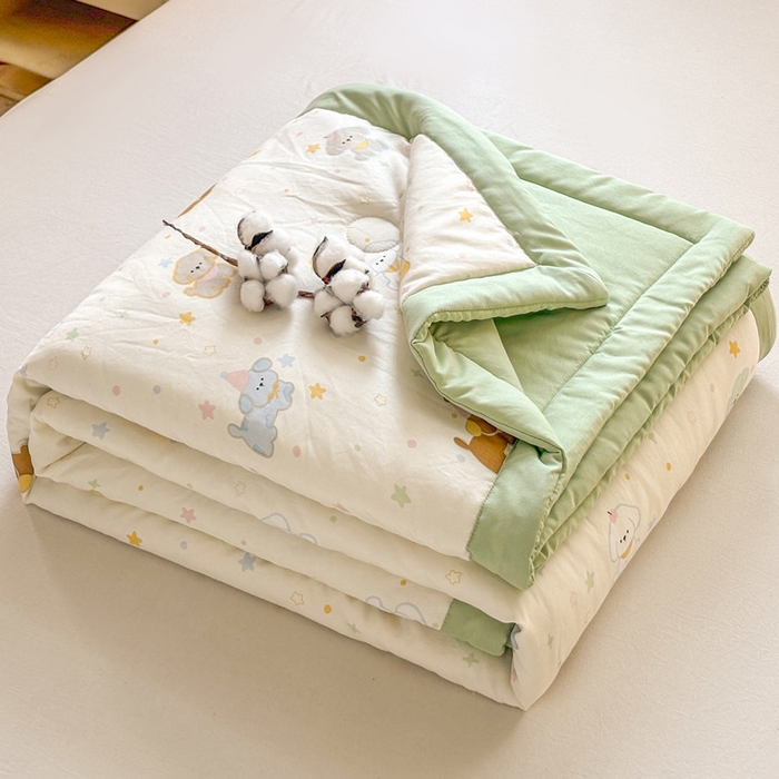 91家纺网 家纺一手货源 找家纺 爱屋及屋 2026新款水洗棉印花夏被夏凉被被子被芯 童趣色彩