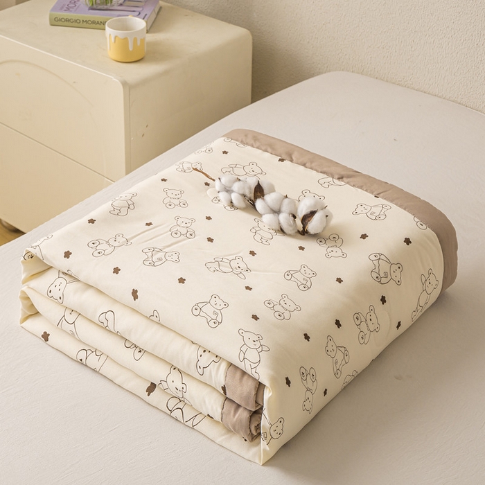 91家纺网 家纺一手货源 找家纺 爱屋及屋 2026新款水洗棉印花夏被夏凉被被子被芯 小熊博士