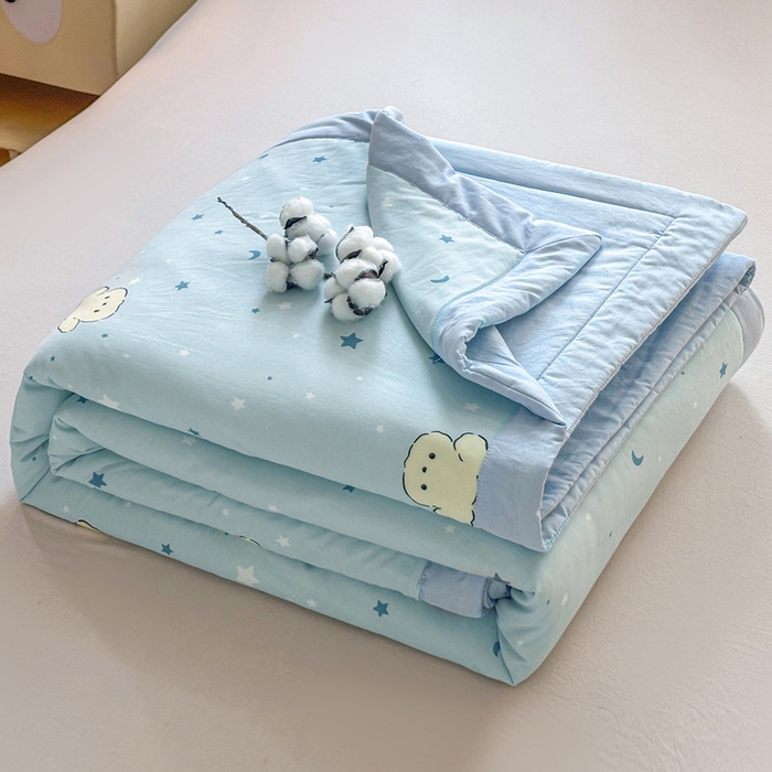 91家纺网 家纺一手货源 找家纺 爱屋及屋 2026新款水洗棉印花夏被夏凉被被子被芯 星月小狗