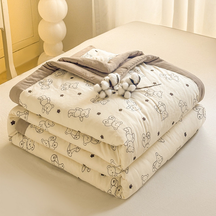 91家纺网 家纺一手货源 找家纺 爱屋及屋 2026新款水洗棉印花夏被夏凉被被子被芯 小熊博士