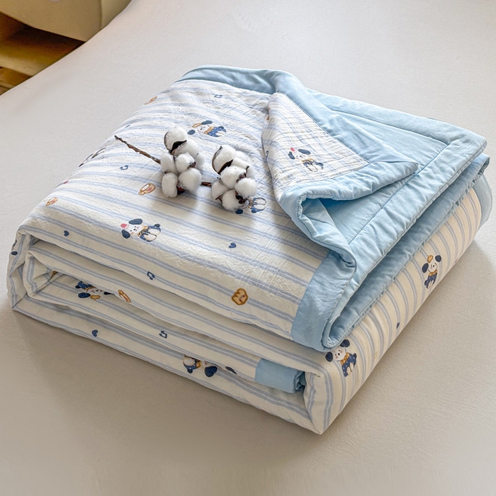 91家纺网 家纺一手货源 找家纺 爱屋及屋 2026新款水洗棉印花夏被夏凉被被子被芯 蛋糕小狗