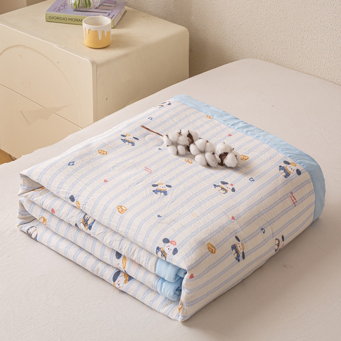 91家纺网 家纺一手货源 找家纺 爱屋及屋 2026新款水洗棉印花夏被夏凉被被子被芯 蛋糕小狗