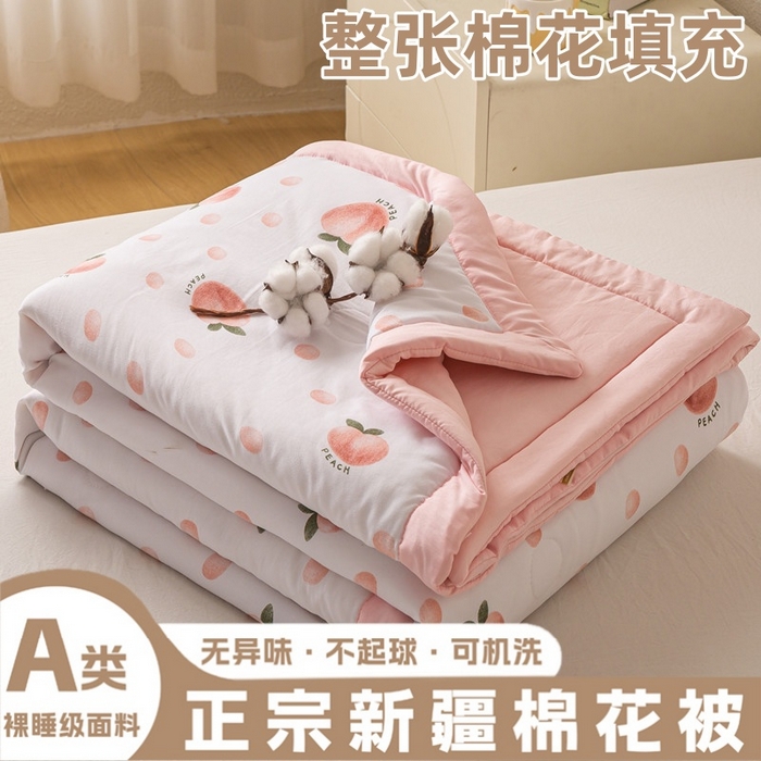 爱屋及屋 2026新款水洗棉印花夏被夏凉被被子被芯 元气桃桃
