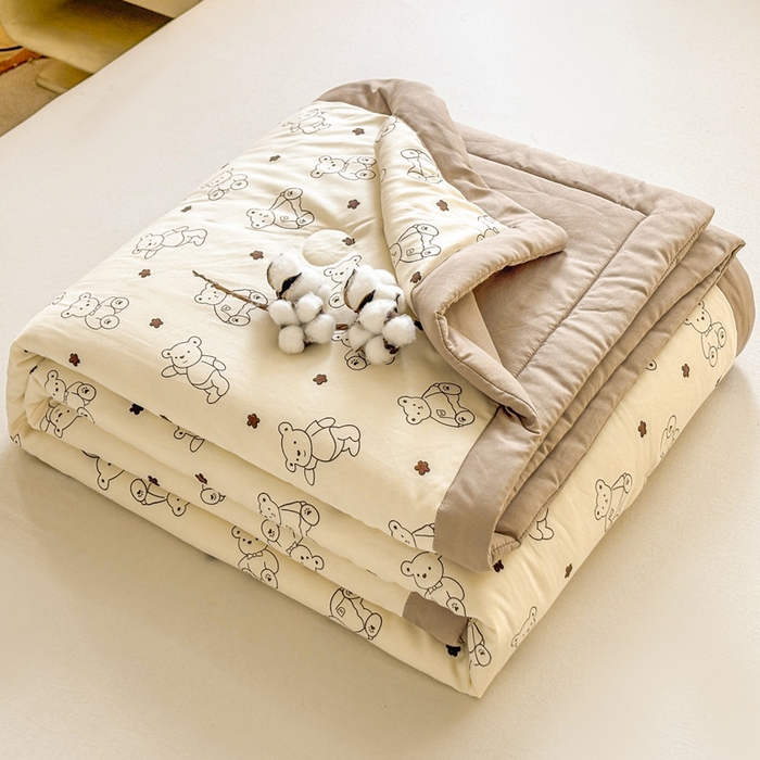 91家纺网 家纺一手货源 找家纺 爱屋及屋 2026新款水洗棉印花夏被夏凉被被子被芯 小熊博士