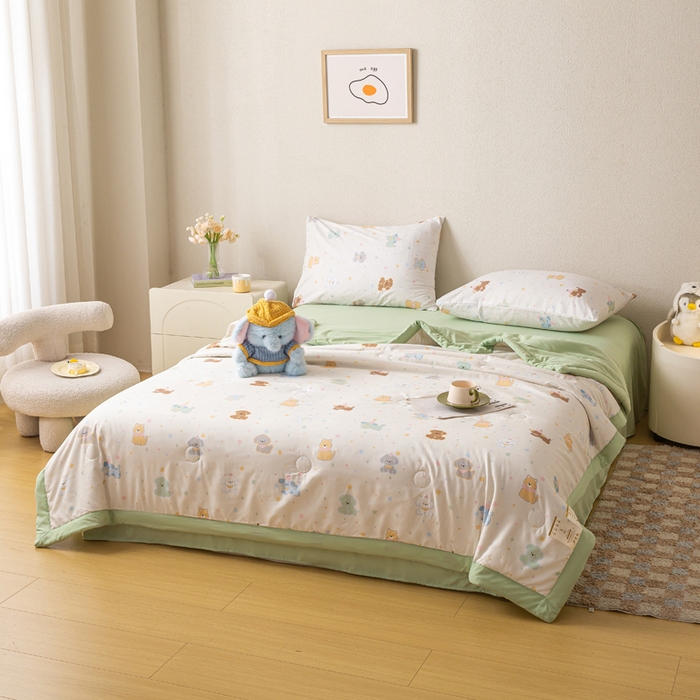 91家纺网 家纺一手货源 找家纺 爱屋及屋 2026新款水洗棉印花夏被夏凉被被子被芯 童趣色彩