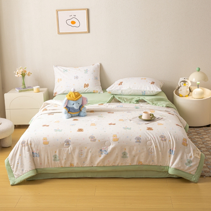 91家纺网 家纺一手货源 找家纺 爱屋及屋 2026新款水洗棉印花夏被夏凉被被子被芯 童趣色彩