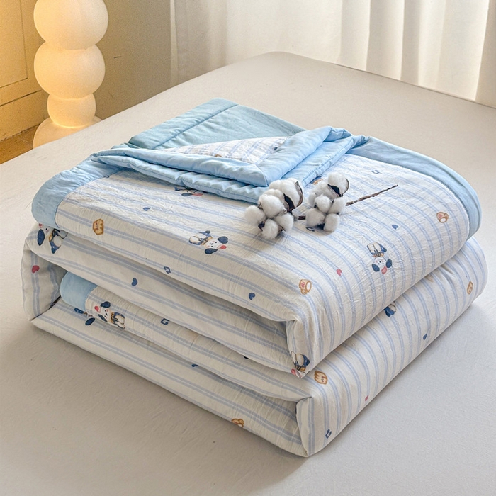 91家纺网 家纺一手货源 找家纺 爱屋及屋 2026新款水洗棉印花夏被夏凉被被子被芯 蛋糕小狗