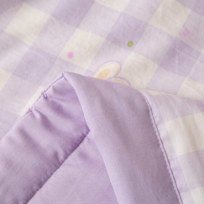 91家纺网 家纺一手货源 找家纺 爱屋及屋 2026新款水洗棉印花夏被夏凉被被子被芯 格子小兔