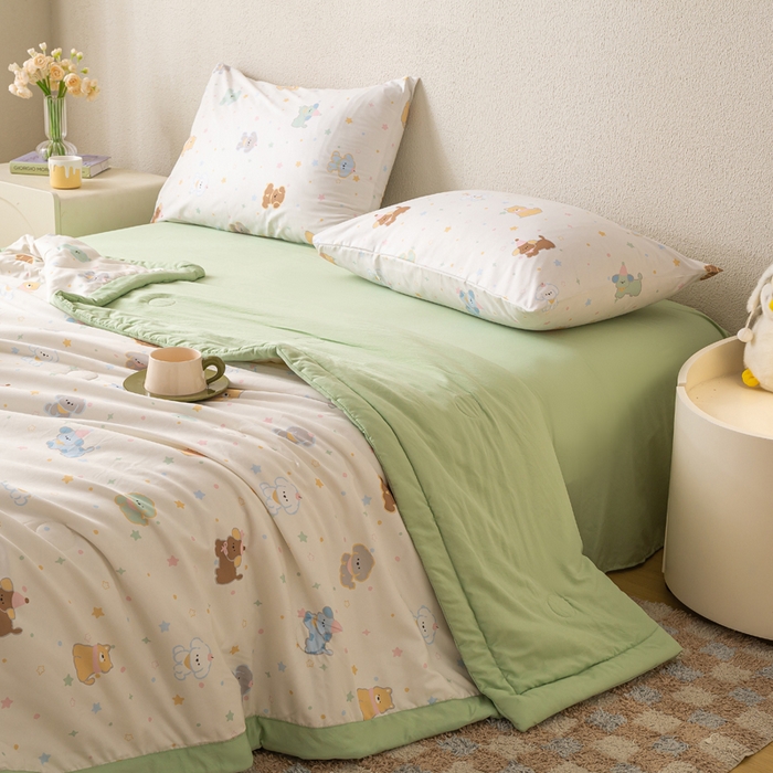 91家纺网 家纺一手货源 找家纺 爱屋及屋 2026新款水洗棉印花夏被夏凉被被子被芯 童趣色彩