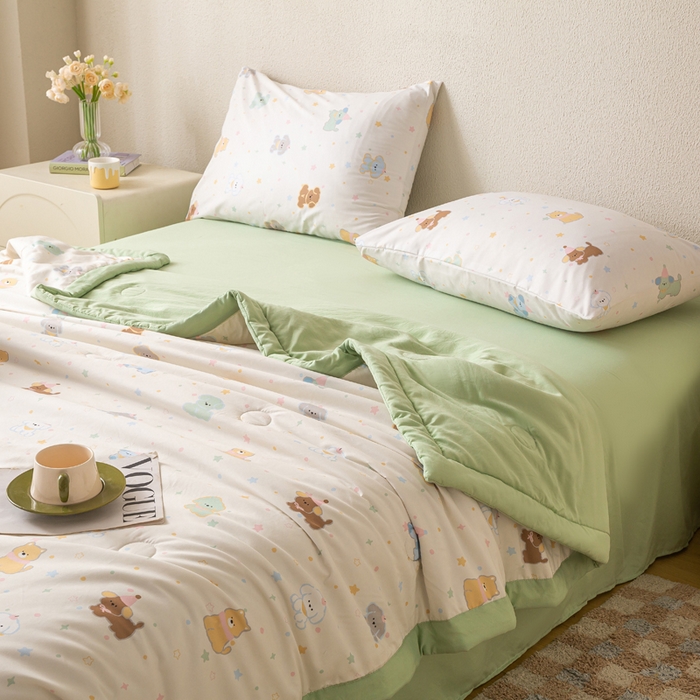 91家纺网 家纺一手货源 找家纺 爱屋及屋 2026新款水洗棉印花夏被夏凉被被子被芯 童趣色彩