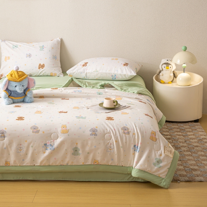 91家纺网 家纺一手货源 找家纺 爱屋及屋 2026新款水洗棉印花夏被夏凉被被子被芯 童趣色彩