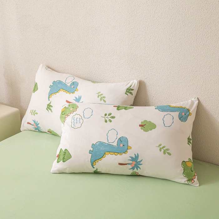 91家纺网 家纺一手货源 找家纺 爱屋及屋 2026新款水洗棉印花夏被夏凉被被子被芯 绿色恐龙