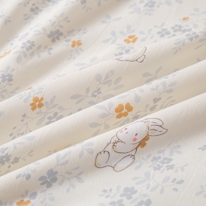 91家纺网 家纺一手货源 找家纺 爱屋及屋 2026新款水洗棉印花夏被夏凉被被子被芯 萌兔花园