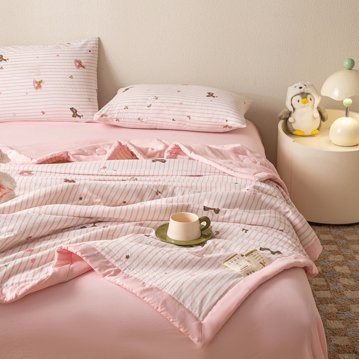 91家纺网 家纺一手货源 找家纺 爱屋及屋 2026新款水洗棉印花夏被夏凉被被子被芯 快乐小马