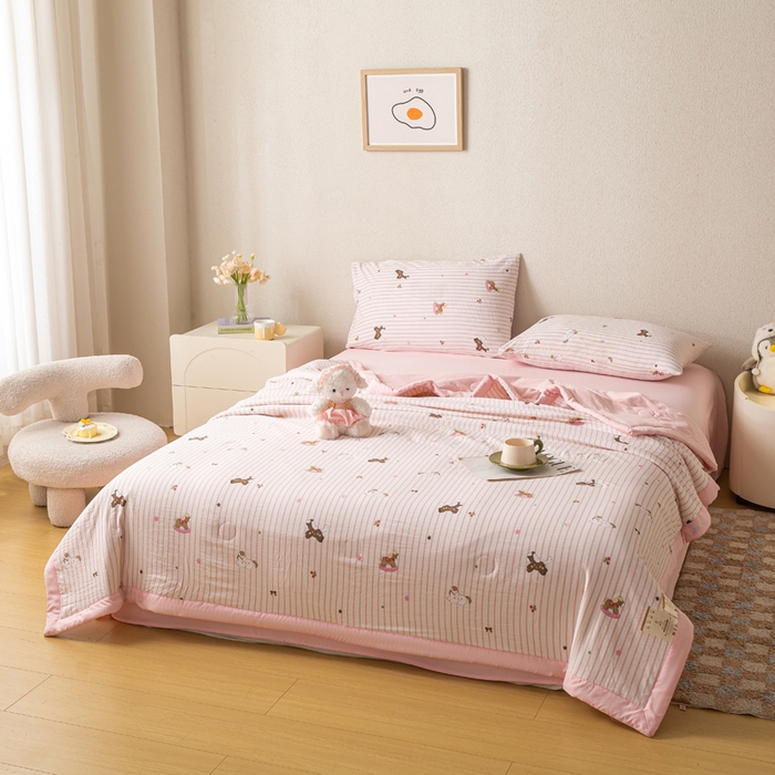 91家纺网 家纺一手货源 找家纺 爱屋及屋 2026新款水洗棉印花夏被夏凉被被子被芯 快乐小马