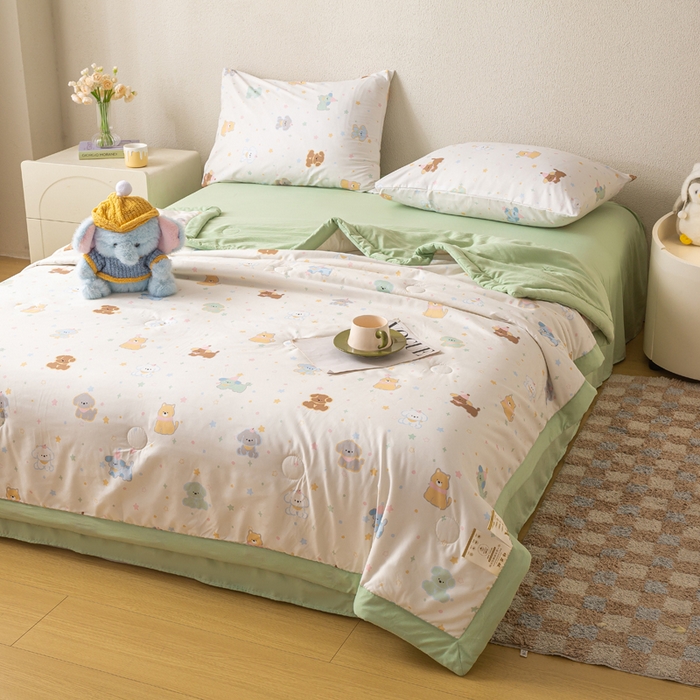 91家纺网 家纺一手货源 找家纺 爱屋及屋 2026新款水洗棉印花夏被夏凉被被子被芯 童趣色彩