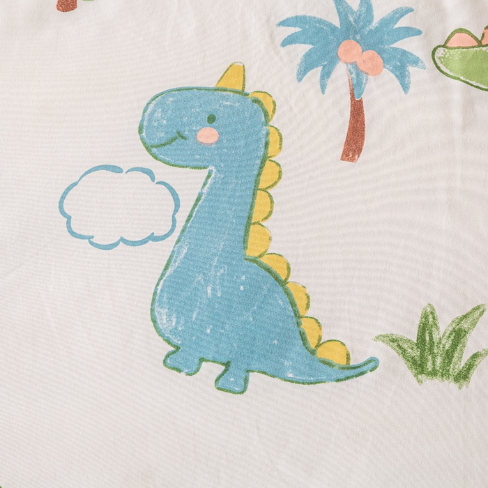 91家纺网 家纺一手货源 找家纺 爱屋及屋 2026新款水洗棉印花夏被夏凉被被子被芯 绿色恐龙