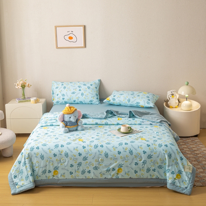 91家纺网 家纺一手货源 找家纺 爱屋及屋 2026新款水洗棉印花夏被夏凉被被子被芯 落落繁花