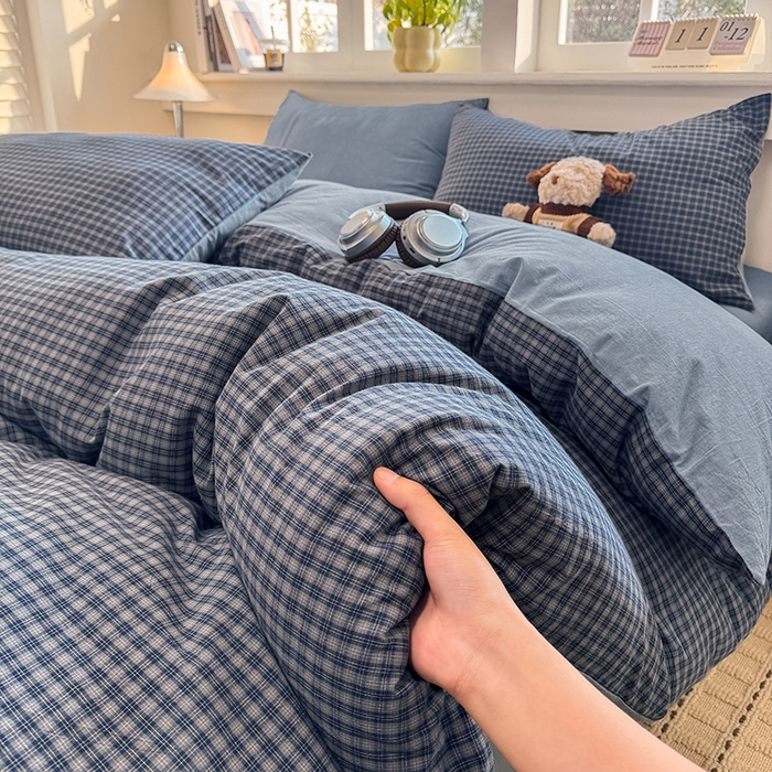 91家纺网 家纺一手货源 找家纺 梦依依 2026新款全棉色织水洗棉拉链款单品被套 巴赫兰