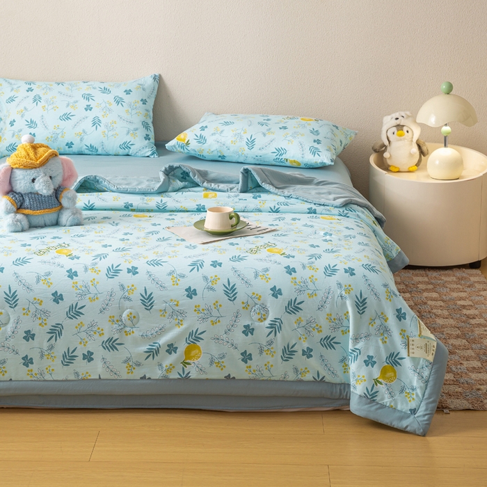 91家纺网 家纺一手货源 找家纺 爱屋及屋 2026新款水洗棉印花夏被夏凉被被子被芯 落落繁花