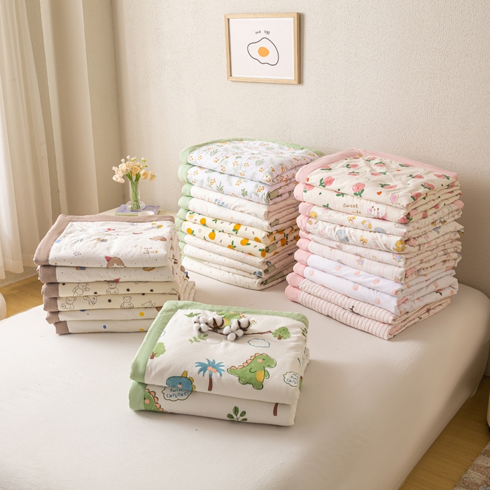 91家纺网 家纺一手货源 找家纺 爱屋及屋 2026新款水洗棉印花夏被夏凉被被子被芯 组合