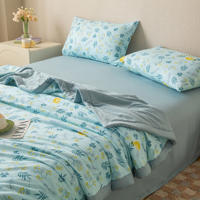 91家纺网 家纺一手货源 找家纺 爱屋及屋 2026新款水洗棉印花夏被夏凉被被子被芯 落落繁花