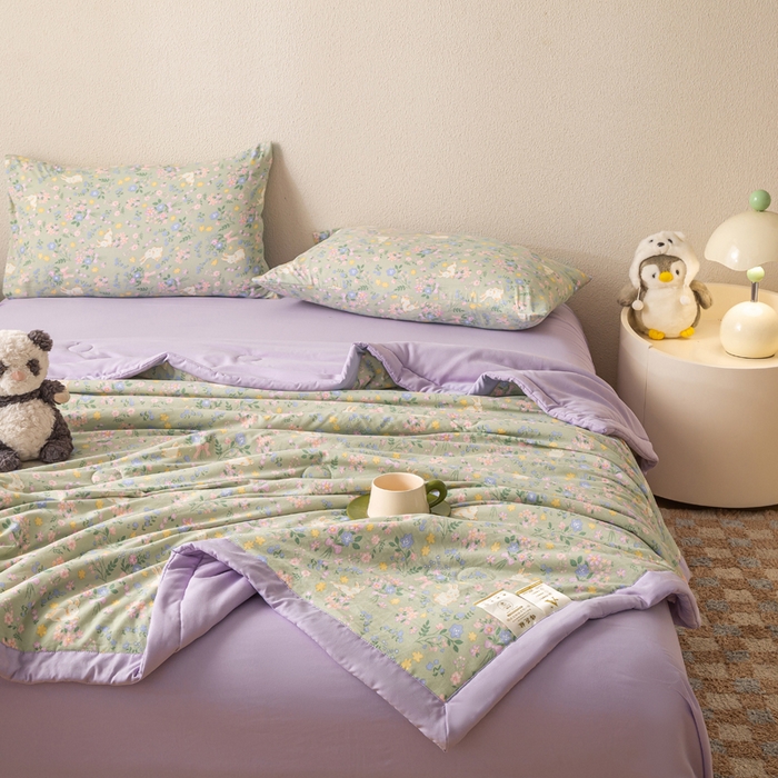 91家纺网 家纺一手货源 找家纺 爱屋及屋 2026新款水洗棉印花夏被夏凉被被子被芯 春意