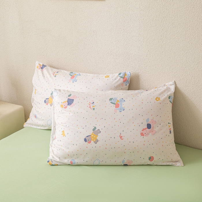 91家纺网 家纺一手货源 找家纺 爱屋及屋 2026新款水洗棉印花夏被夏凉被被子被芯 点点木马