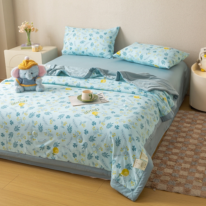 91家纺网 家纺一手货源 找家纺 爱屋及屋 2026新款水洗棉印花夏被夏凉被被子被芯 落落繁花